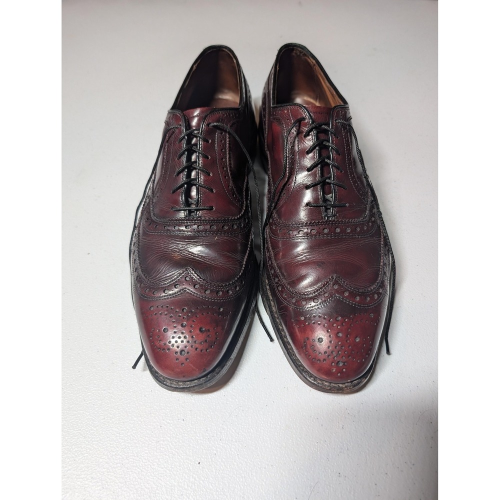 Allen Edmonds Shoes Mens Size 9 C Narrow Burgundy McAllister Wingtip 25759